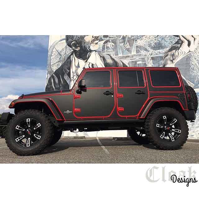 Jeep wrapped in Avery SW Matte Black vinyl