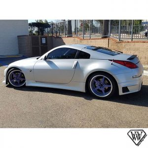 Nissan wrapped in 1080 Satin White Aluminum vinyl