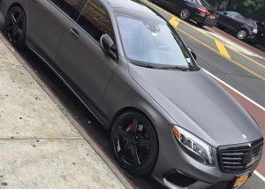 Mercedes Benz wrapped in 1080 Matte Dark Gray vinyl