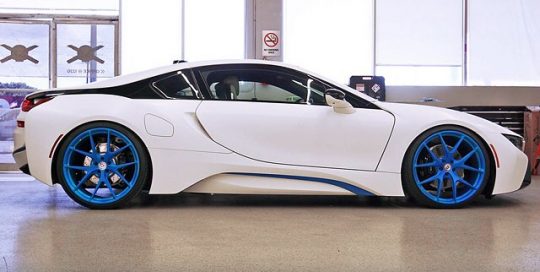 BMW wrapped in 3M 1080 Satin White and White Carbon Fiber vinyls