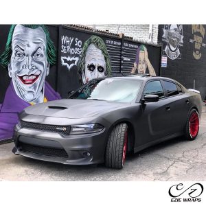 Dodge wrapped in 1080 Brushed Black Metallic vinyl
