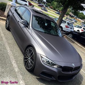 BMW wrapped in Avery SW900 Matte Charcoal Metallic vinyl