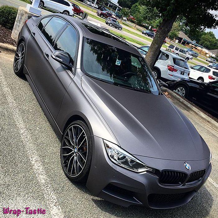 BMW wrapped in Avery SW900 Matte Charcoal Metallic vinyl Request a Quote.