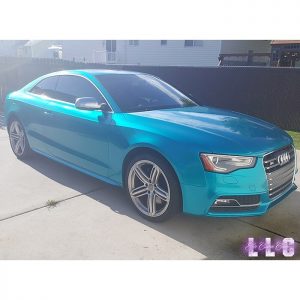 Audi wrapped in Gloss Atomic Teal vinyl