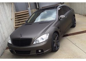 Mercedes Benz wrapped in Charcoal Metallic vinyl