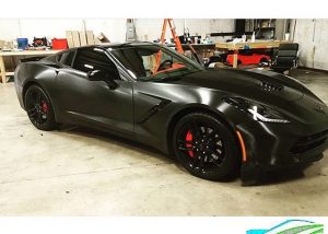 Chevrolet wrapped in 3M 1080 Brushed Black Metallic vinyl