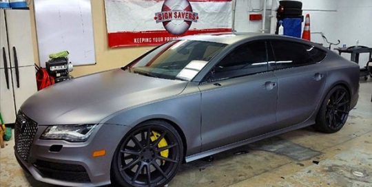 Audi wrapped in Matte Dark Gray vinyl