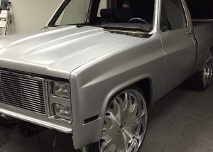 Chevrolet wrapped in 3M 1080 Satin White Aluminum vinyl
