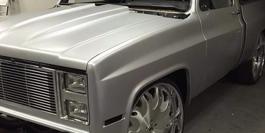 Chevrolet wrapped in 3M 1080 Satin White Aluminum vinyl
