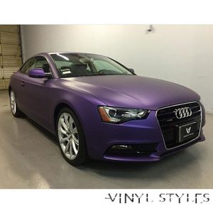 Audi wrapped in Avery SW Matte Metallic Purple vinyl