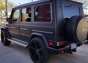 Mercedes Benz wrapped in 3M 1080 Matte Deep Black vinyl