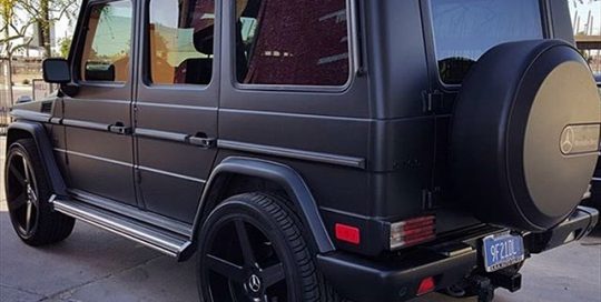 Mercedes Benz wrapped in 3M 1080 Matte Deep Black vinyl