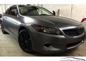 Honda Accord wrapped in Satin Dark Gray vinyl
