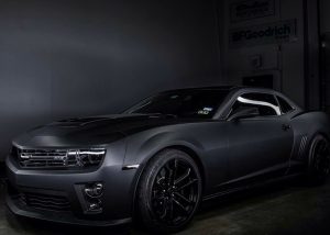Chevrolet Camaro wrapped in Avery SW Matte Black vinyl
