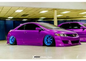 Honda wrapped in Arlon UPP Tropical Pink vinyl