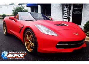 Chevrolet wrapped in Arlon UPP Matte F1 Racing Red vinyl