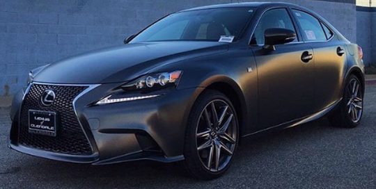 Lexus wrapped in Avery SW Satin Pearl Nero vinyl