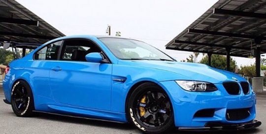 BMW wrapped in Gloss Intense Blue vinyl