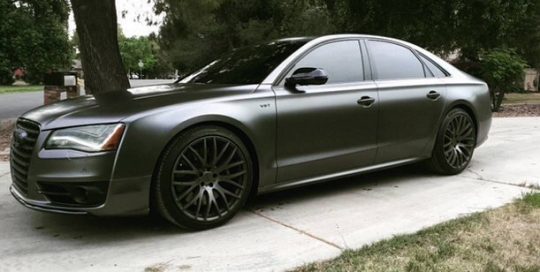 Audi wrapped in 1080 Satin Dark Gray vinyl