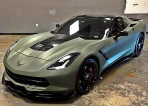 Chevrolet wrapped in 3M 1080 Matte Military Green vinyl