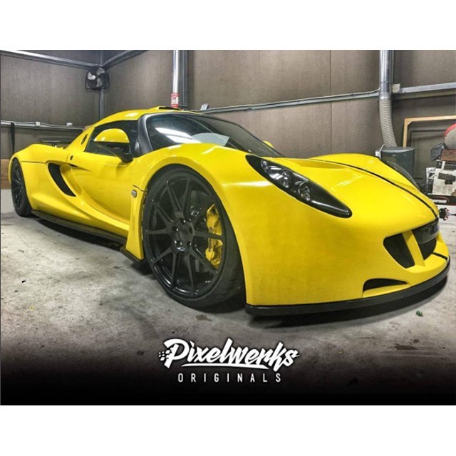 Hennessey Venom GT wrapped in 3M 1080 Gloss Bright Yellow vinyl