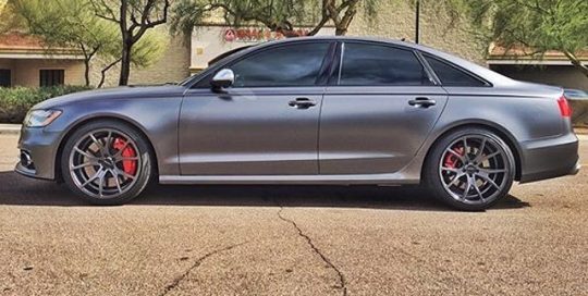 Audi wrapped in 1080 Satin Dark Gray vinyl