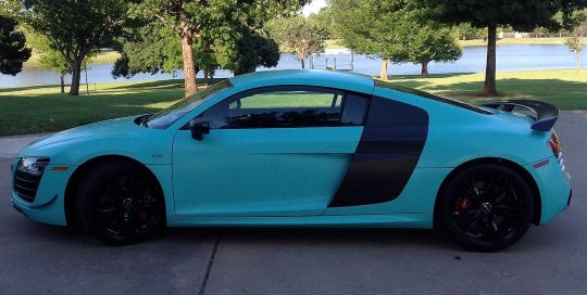 Audi wrapped in custom printed Tiffany Blue on 3M IJ 180Cv3 vinyl