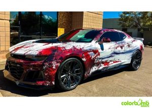 Chevrolet Camaro wrapped in Avery 1105EZRS vinyl with 1360z Gloss overlaminate