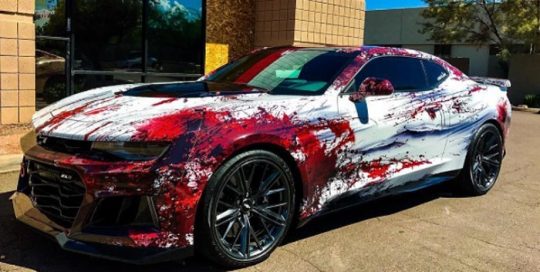 Chevrolet Camaro wrapped in Avery 1105EZRS vinyl with 1360z Gloss overlaminate