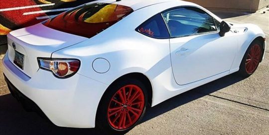 Toyota Scion wrapped in Matte White vinyl