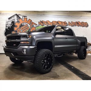 Chevrolet Silverado wrapped in Satin Dark Gray vinyl