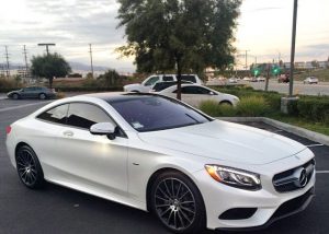 Mercedes Benz wrapped in Avery SW900-114 Satin Pearl White