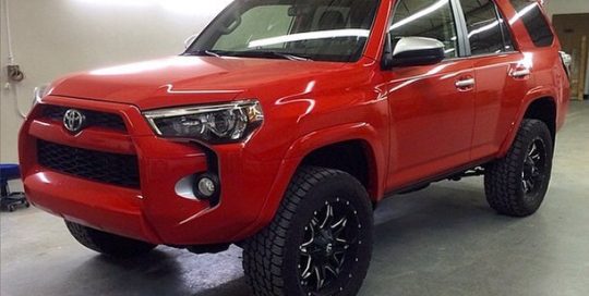 Toyota wrapped in Avery SW Gloss Cardinal Red vinyl