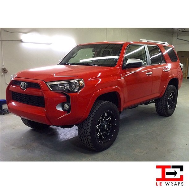 Toyota wrapped in Avery SW Gloss Cardinal Red vinyl