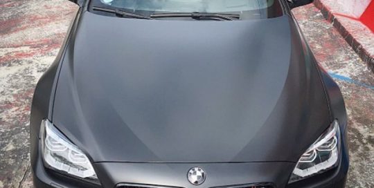 BMW wrapped in 1080 Satin Black vinyl