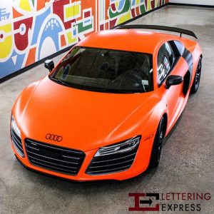 Audi wrapped in 3M 1080-VCW17074 Satin Neon Fluorescent Orange