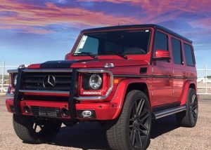 Mercedes Benz wrapped in Avery SW900-474 Red Chrome