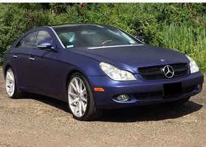 Mercedes Benz wrapped in Avery SW900-671M Matte Brilliant Blue Metallic