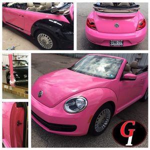 Volkswagen wrapped in 3M 1080-G103 Gloss Hot Pink