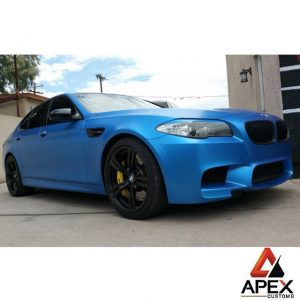 BMW wrapped in 3M 1080-S347 Satin Perfect Blue