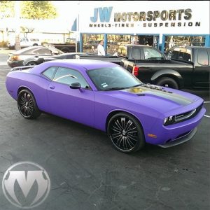 Dodge wrapped in 3M 1080-M38 Matte Royal Purple