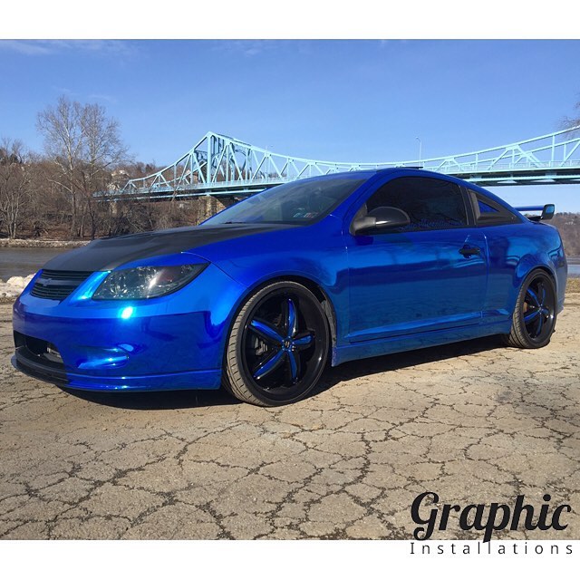 Chevrolet wrapped in Avery SW Blue Chrome vinyl