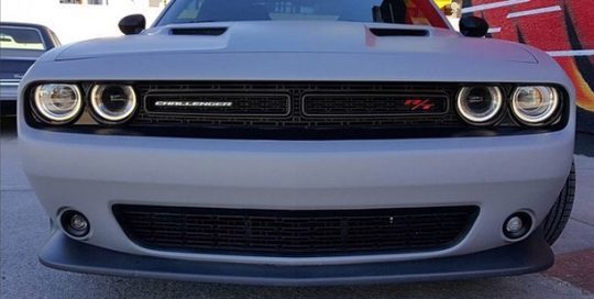 Dodge Challenger wrapped in Avery SW Matte Grey vinyl