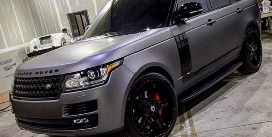 Range Rover wrapped in 3M 1080 Matte Dark Gray vinyl