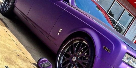 Rolls Royce wrapped in Avery SW Matte Metallic Purple vinyl