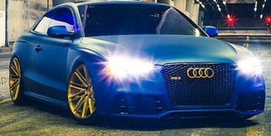 Audi wrapped in Avery SW Matte Night Blue Metallic vinyl