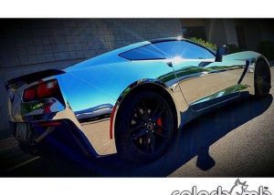 Chevrolet wrapped in Avery SW Silver Chrome vinyl