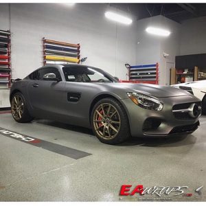 Mercedes Benz wrapped in Avery Matte Charcoal Metallic vinyl