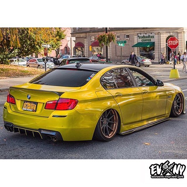 BMW wrapped in Arlon UPP Electric Lime vinyl
