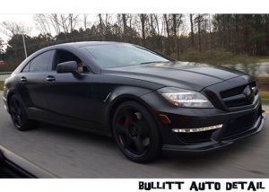 Mercedes Benz wrapped in Avery SW Satin Black vinyl